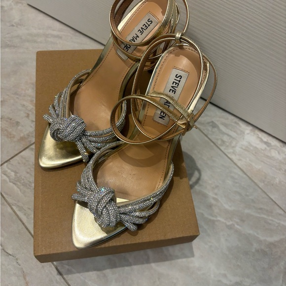 Steve Madden Gold and Silver Strappy Heels - Picture 2 of 8
